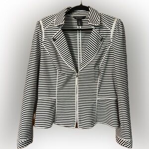 White House black market blazer jacket stretchy striped size 14